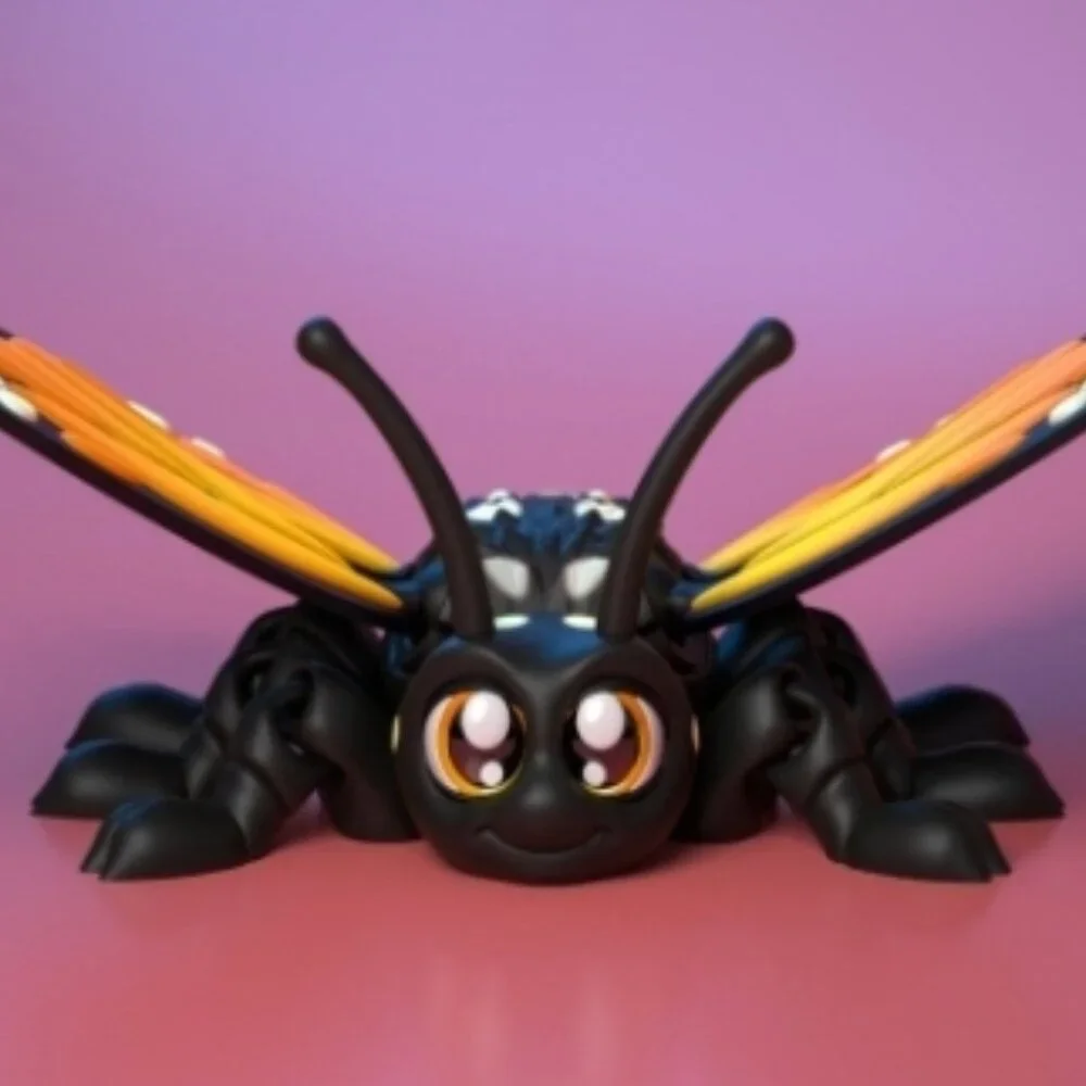 Flexi Monarch Butterfly  3D Printed Articulated Butterfly Figurine